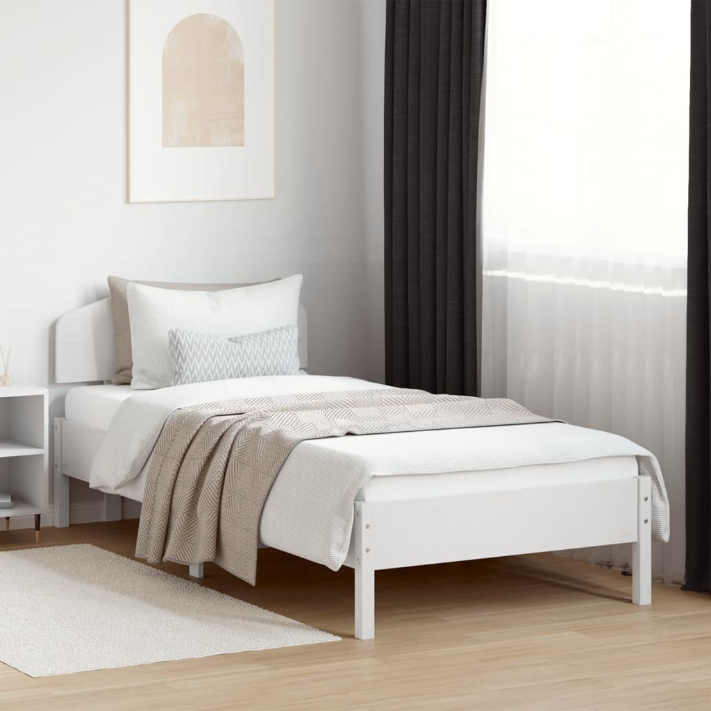 vidaXL Bedframe zonder matras massief grenenhout wit 200x200 cm