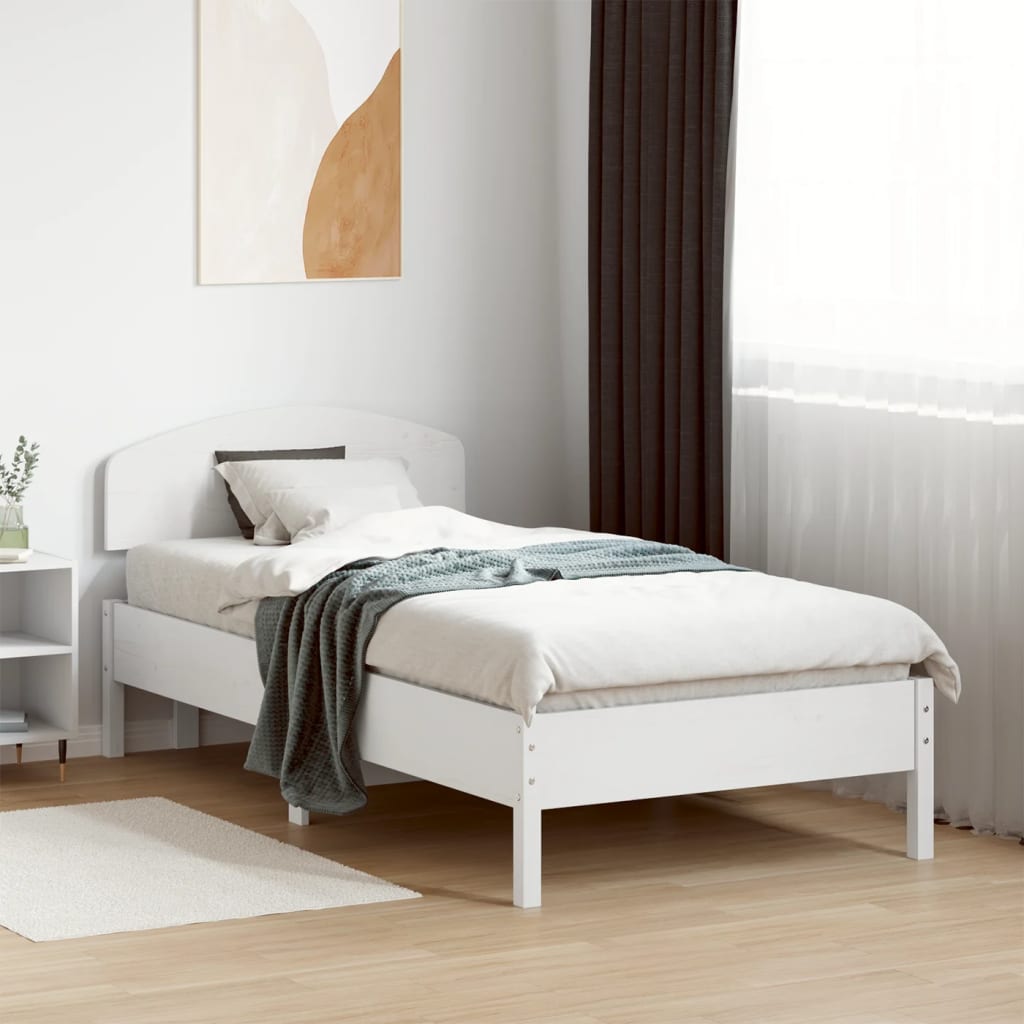 vidaXL Bedframe zonder matras massief grenenhout wit 200x200 cm