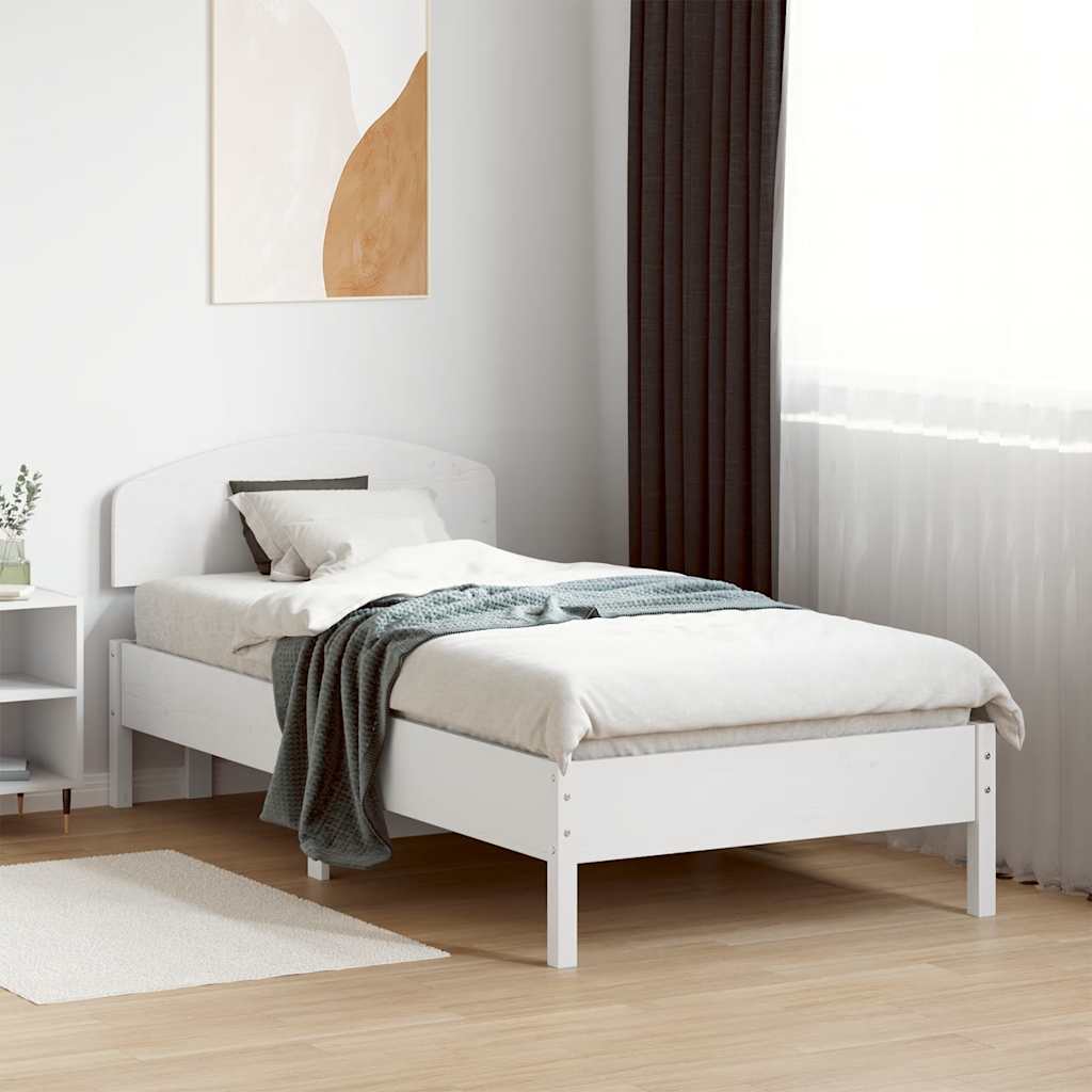 vidaXL Bedframe zonder matras massief grenenhout wit 200x200 cm
