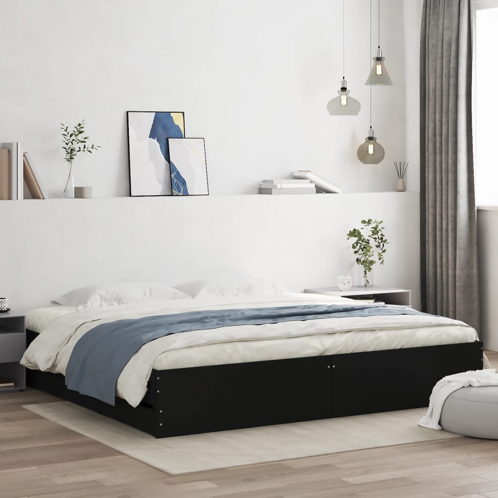 vidaXL Bedframe met lades bewerkt hout wit 200x200 cm