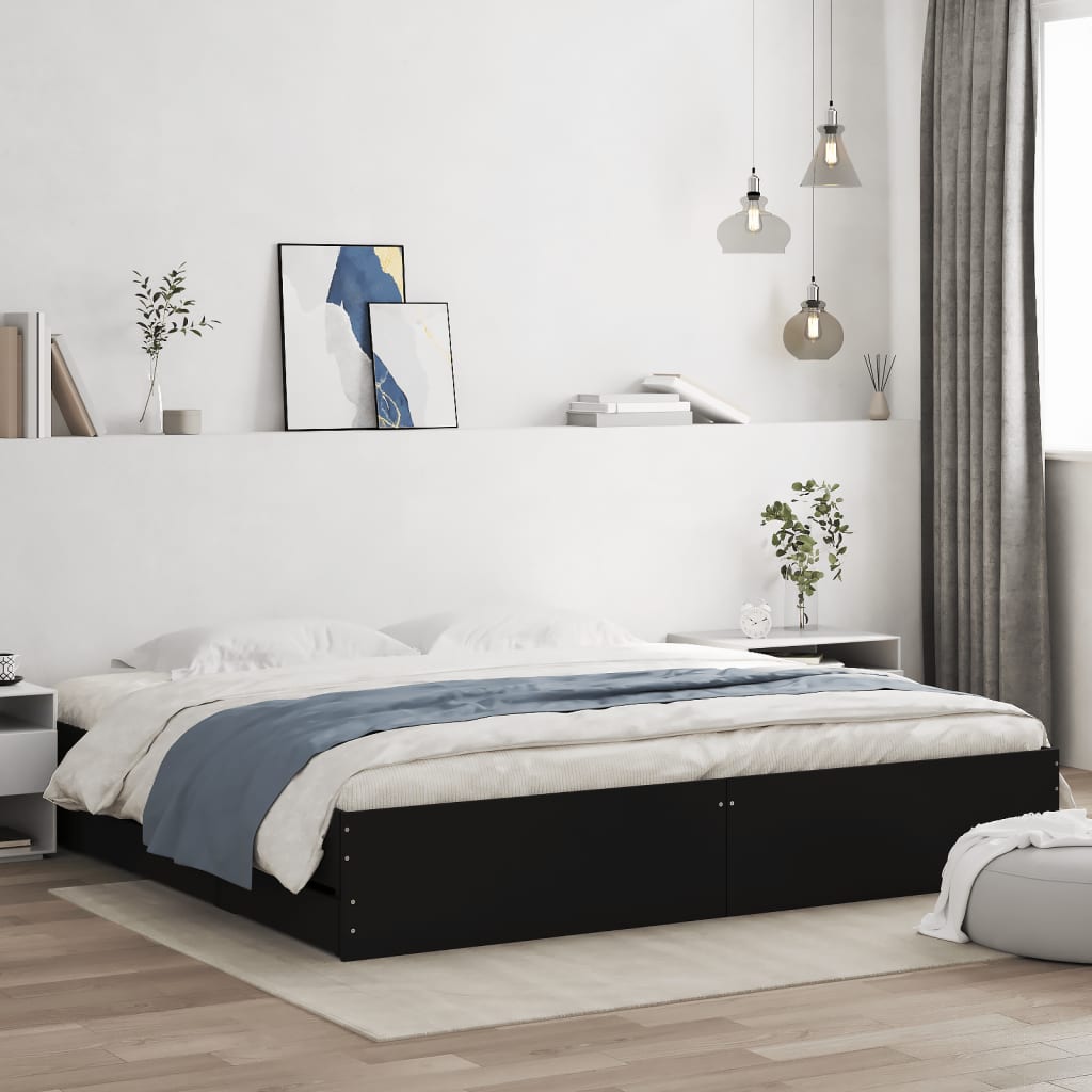 vidaXL Bedframe met lades bewerkt hout wit 200x200 cm
