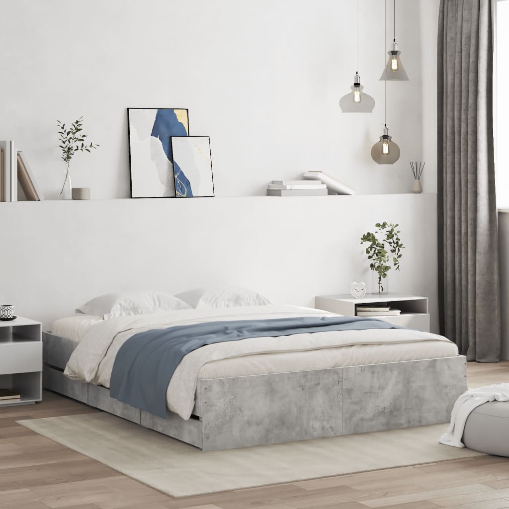 vidaXL Bedframe met lades bewerkt hout wit 200x200 cm