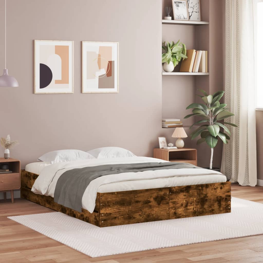vidaXL Bedframe met lades bewerkt hout wit 200x200 cm