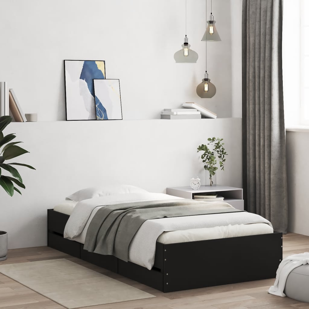 vidaXL Bedframe met lades bewerkt hout wit 200x200 cm