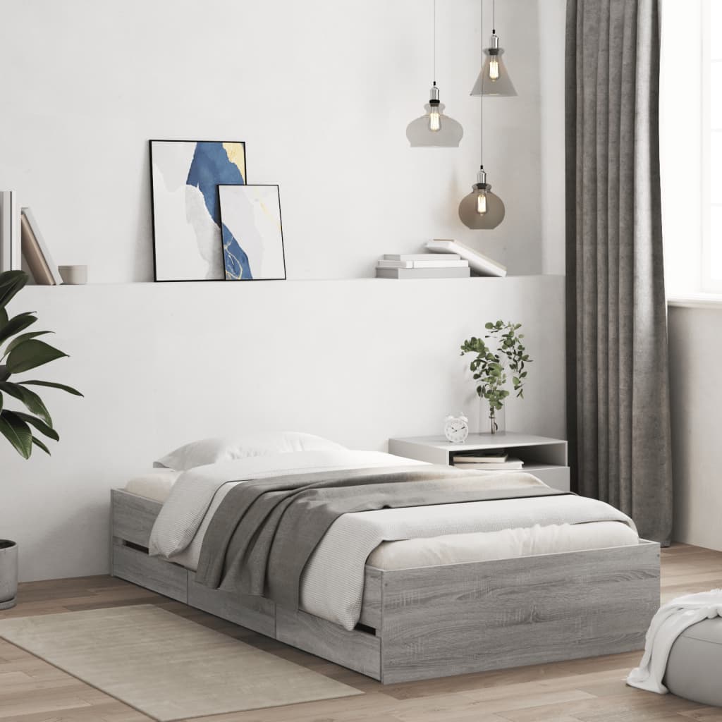 vidaXL Bedframe met lades bewerkt hout wit 200x200 cm
