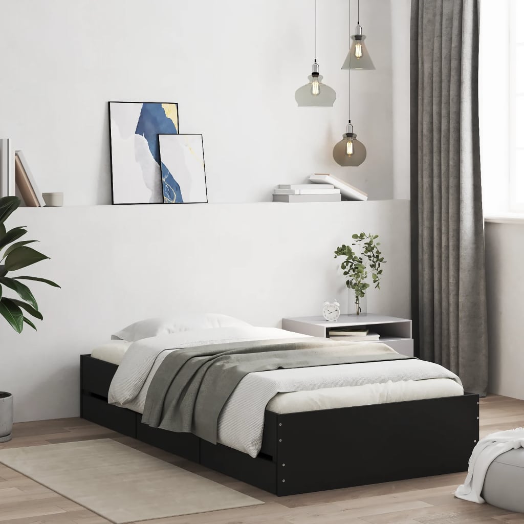 vidaXL Bedframe met lades bewerkt hout wit 200x200 cm