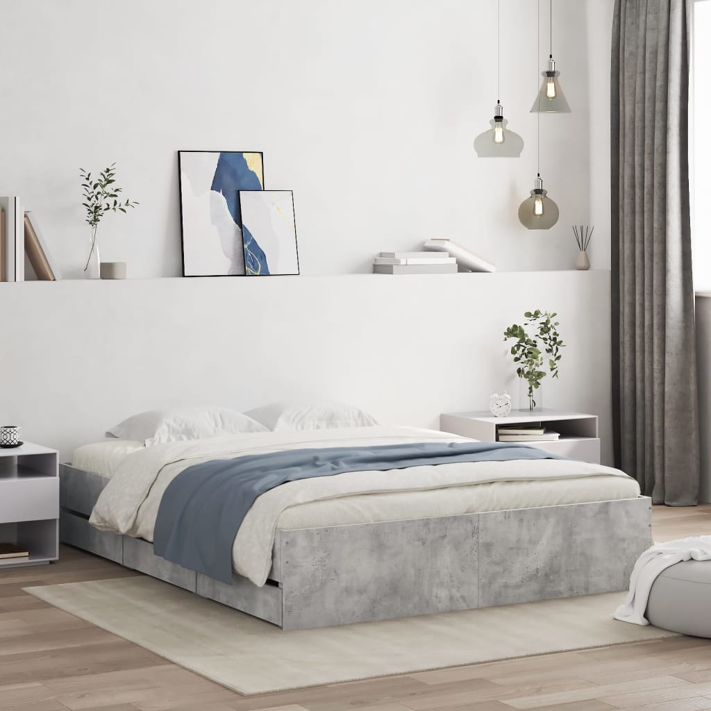 vidaXL Bedframe met lades bewerkt hout wit 200x200 cm