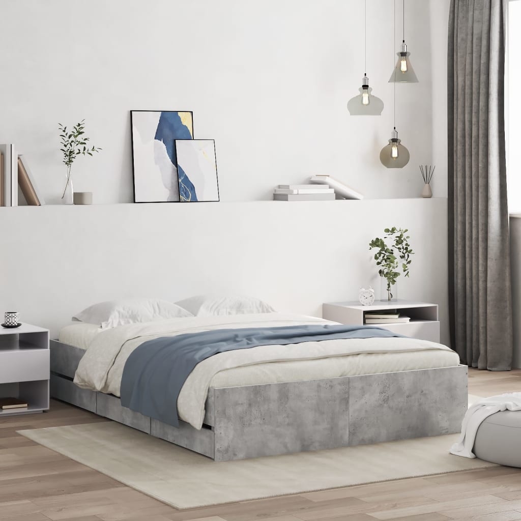 vidaXL Bedframe met lades bewerkt hout wit 200x200 cm