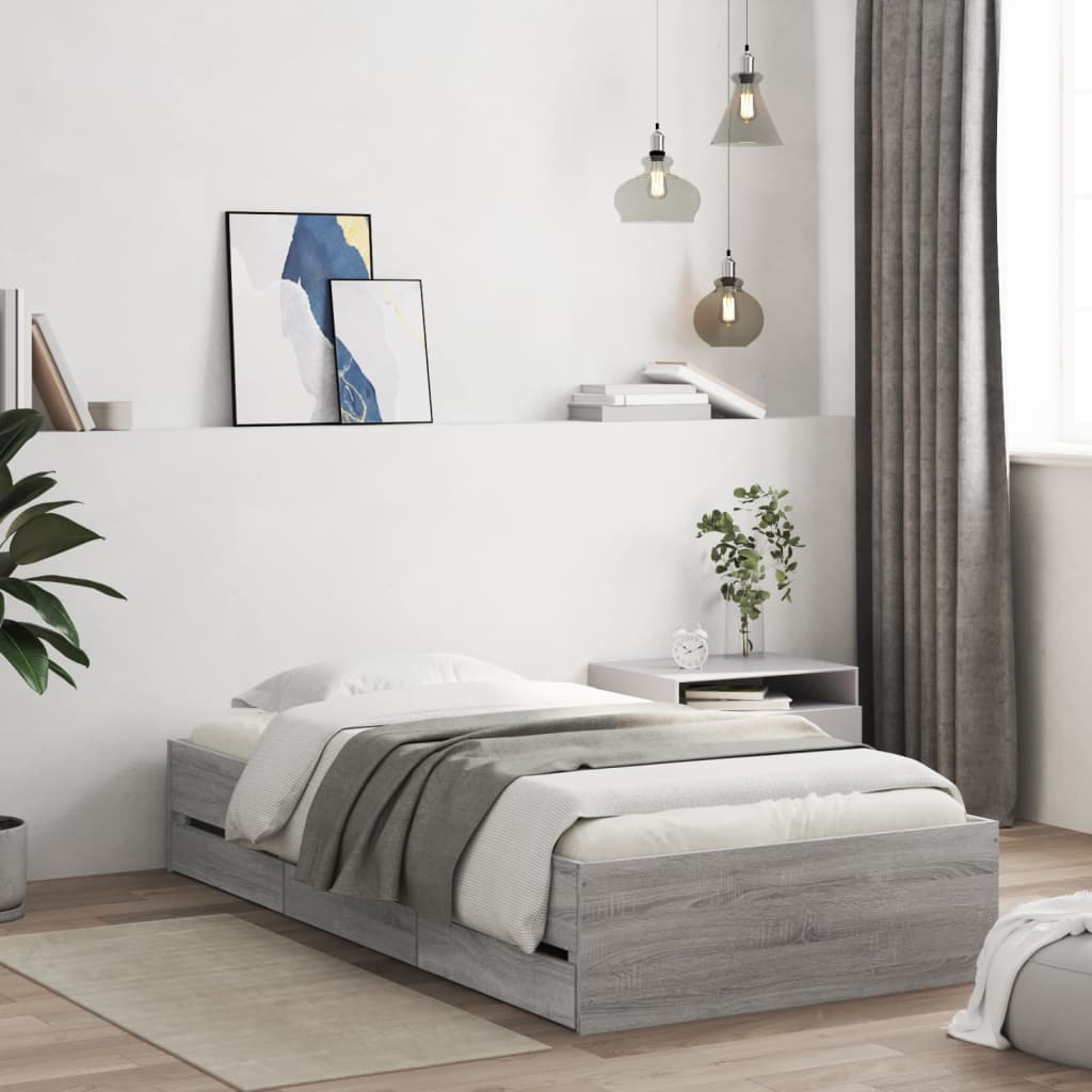 vidaXL Bedframe met lades bewerkt hout wit 200x200 cm