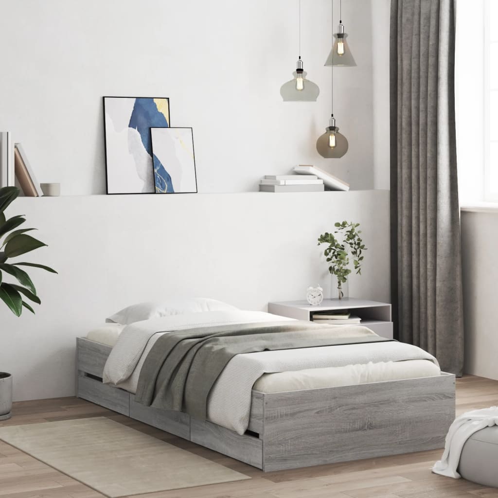 vidaXL Bedframe met lades bewerkt hout wit 200x200 cm