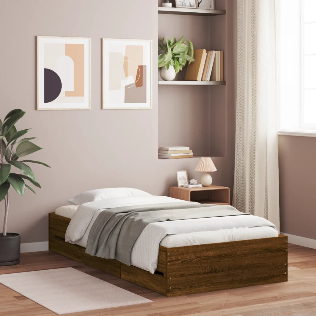 vidaXL Bedframe met lades bewerkt hout wit 200x200 cm