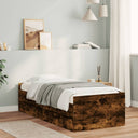 vidaXL Cadre de lit avec fils blanc 100x200 cm