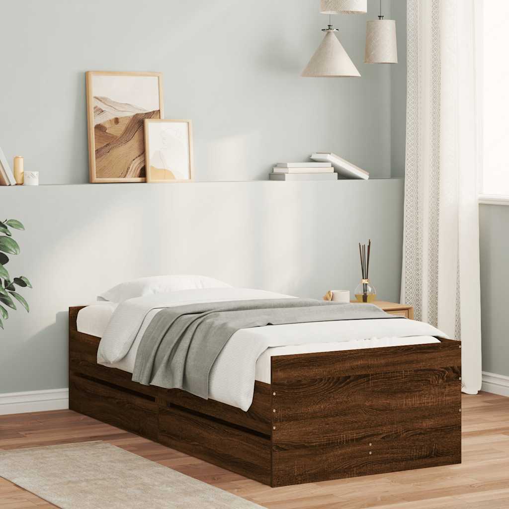 vidaXL Bedframe met lades wit 100x200 cm