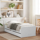 vidaXL Cadre de lit avec fils blanc 100x200 cm