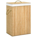 vidaXL Wasmand avec 2 sacs 72 L bambou