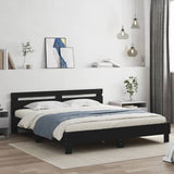 vidaXL Bed Frame with Headboard Solid Wood White 200x200 cm