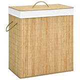 vidaXL Wasmand avec 2 sacs 72 L bambou
