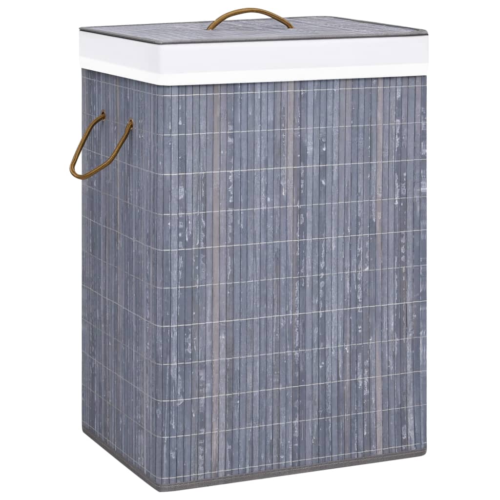 vidaXL Wasmand avec 2 sacs 72 L bambou