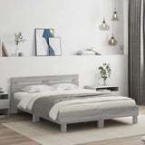 vidaXL Bed Frame with Headboard Solid Wood White 200x200 cm