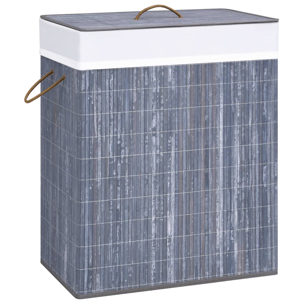 vidaXL Wasmand avec 2 sacs 72 L bambou
