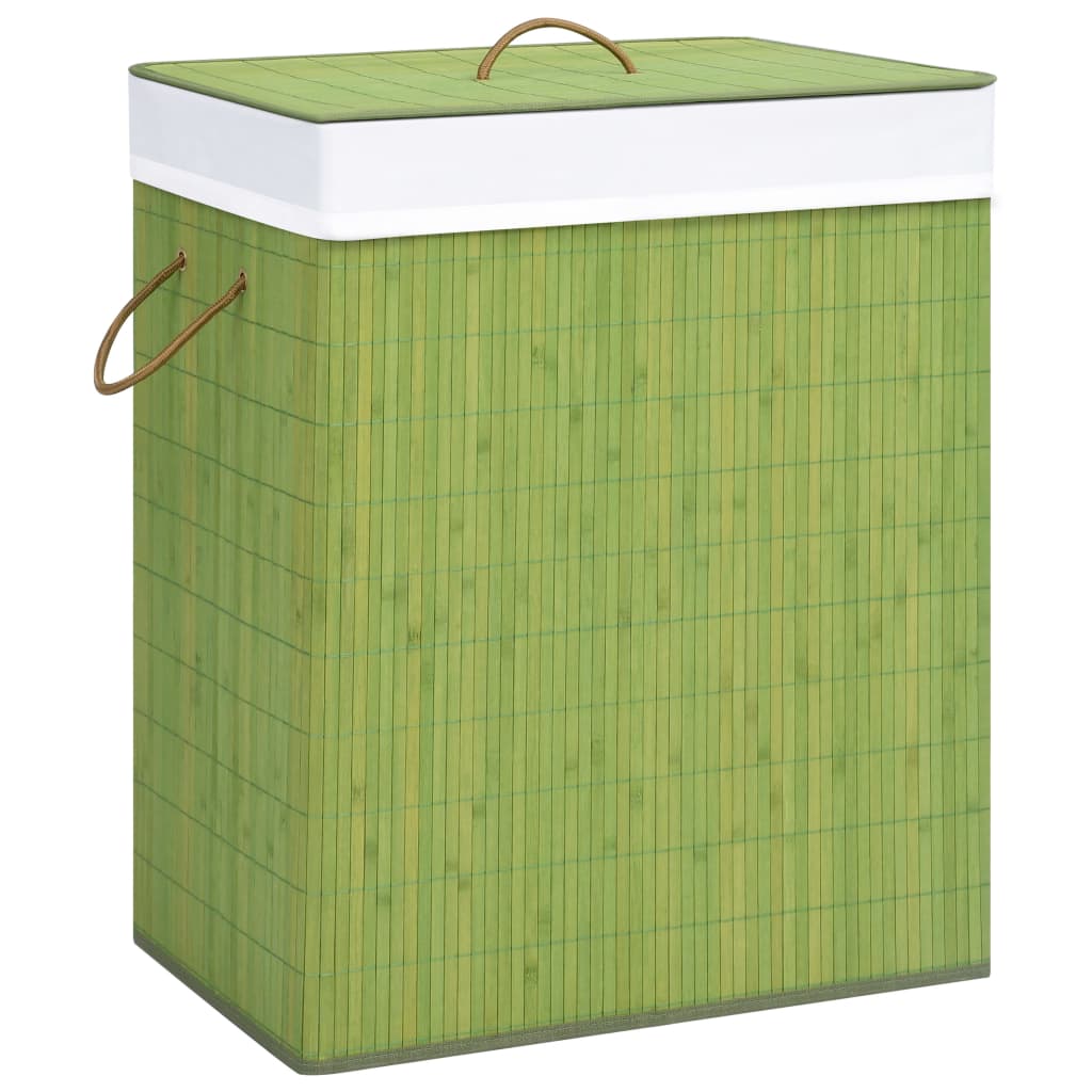 vidaXL Wasmand avec 2 sacs 72 L bambou