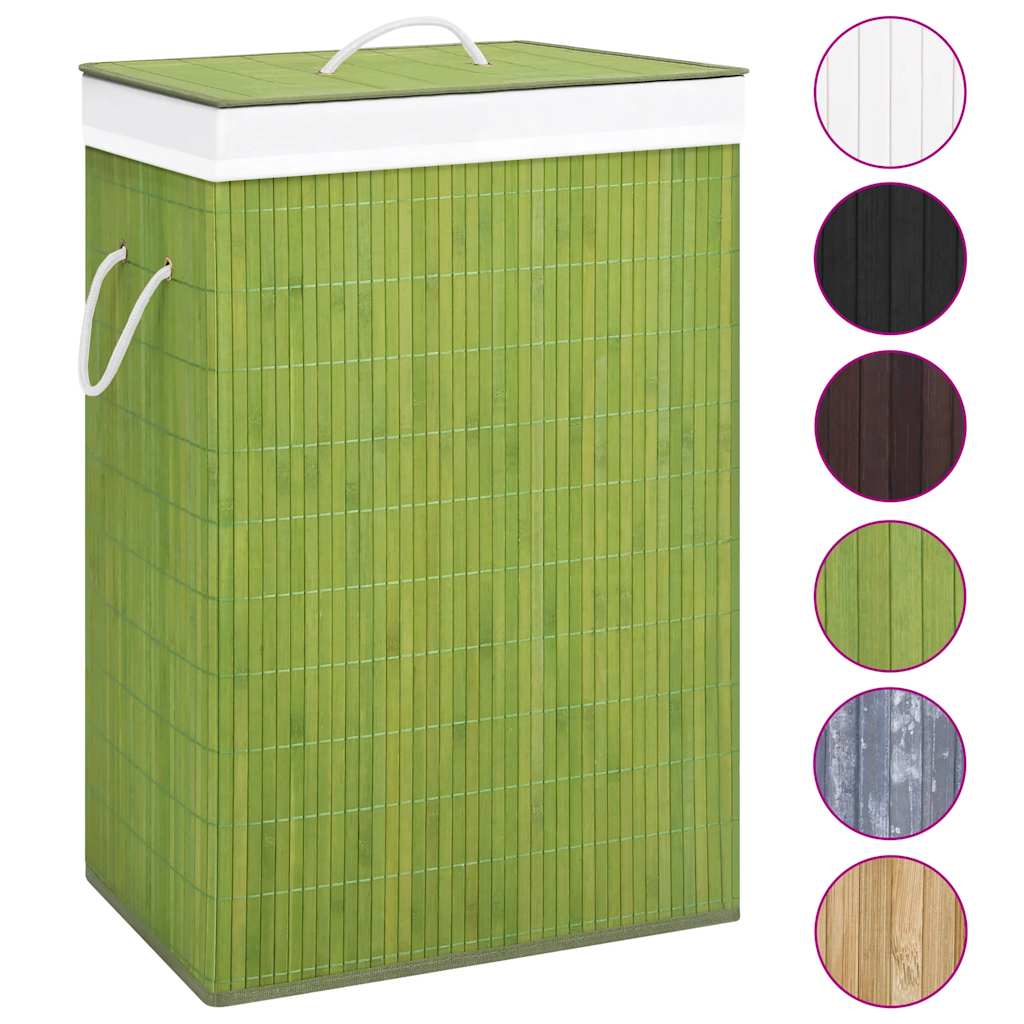 vidaXL Rectangular Laundry Basket Bamboo Natural