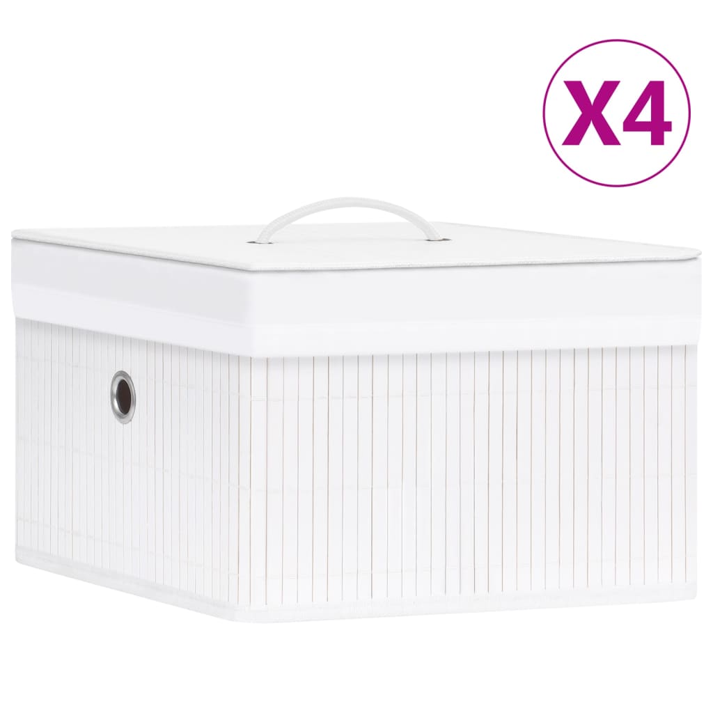 vidaXL Opbergboxen 4 st bamboe