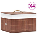 vidaXL Opbergboxen 4 pièces bambou