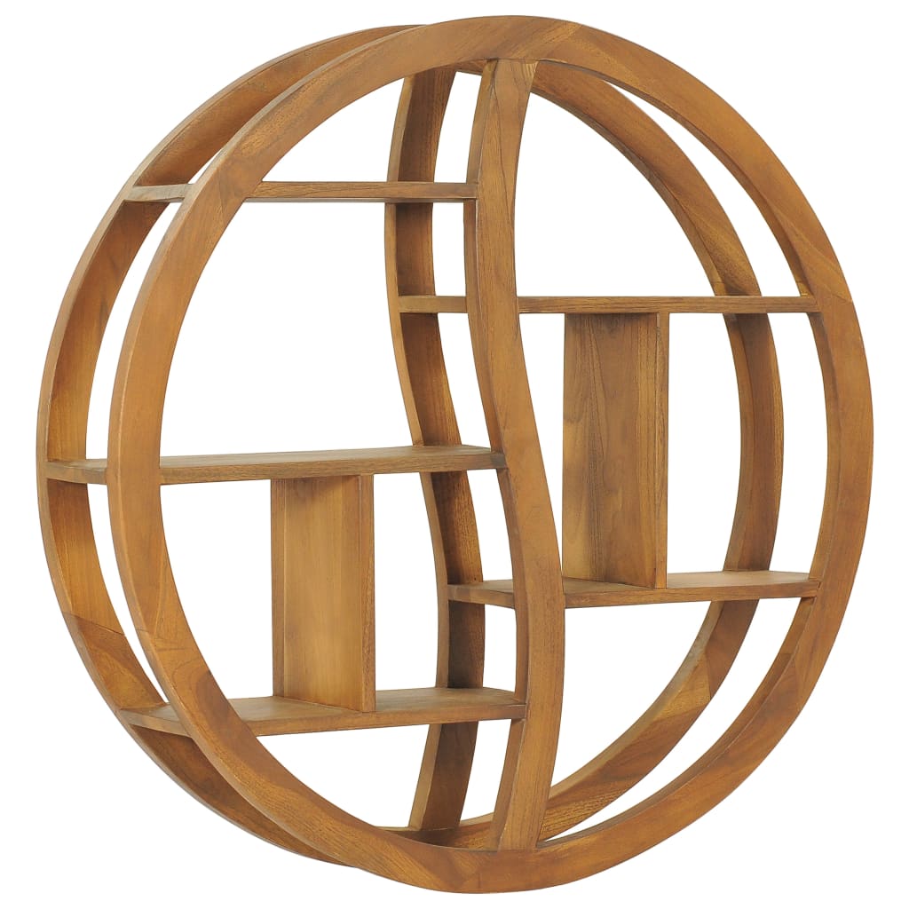 vidaXL Wandschap yin yang 60x15x60 cm massief teakhout
