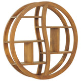 vidaXL Wandschap yin yang 60x15x60 cm massief teakhout