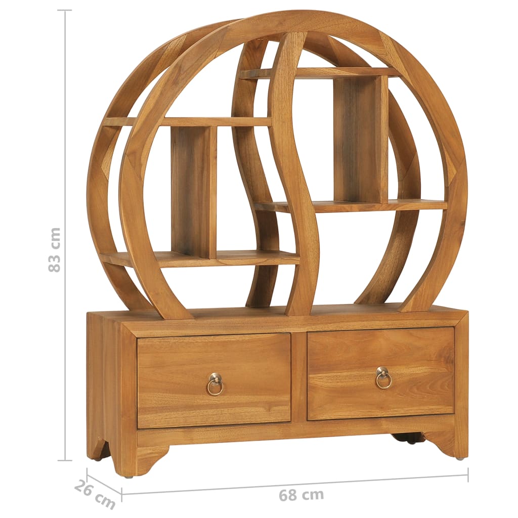 vidaXL Kast met yin yang schap 68x26x83 cm massief teakhout