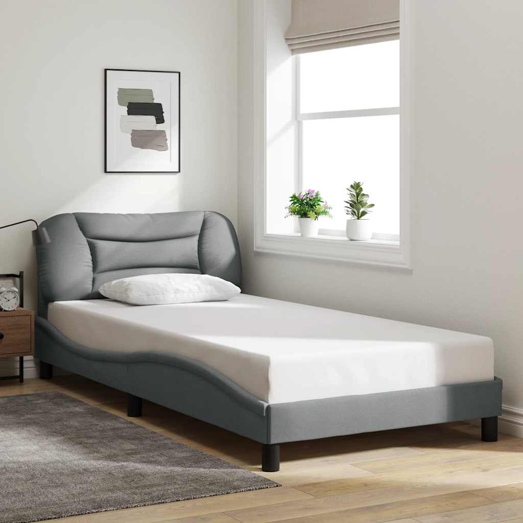 vidaXL Bedframe zonder matras "Hvar" 80x200 cm stof lichtgrijs