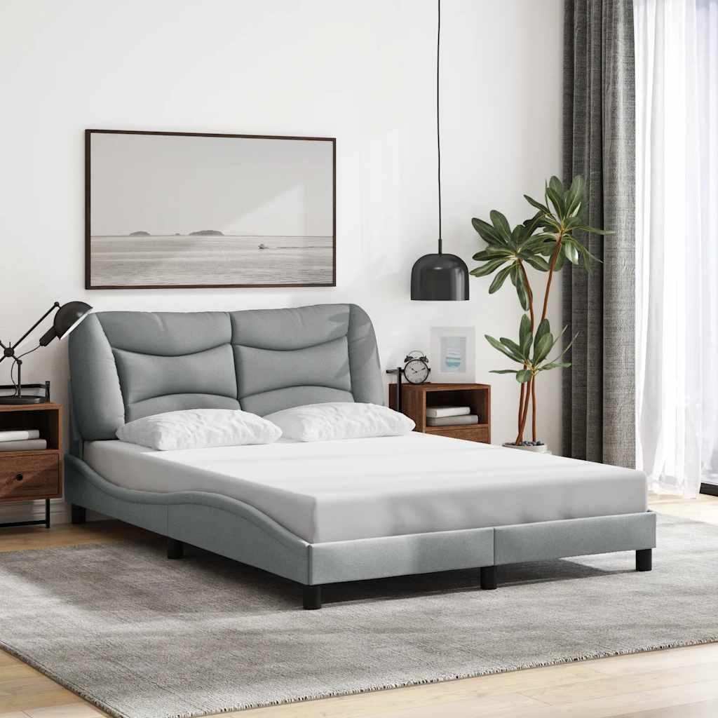 vidaXL Bedframe zonder matras "Hvar" 80x200 cm stof lichtgrijs