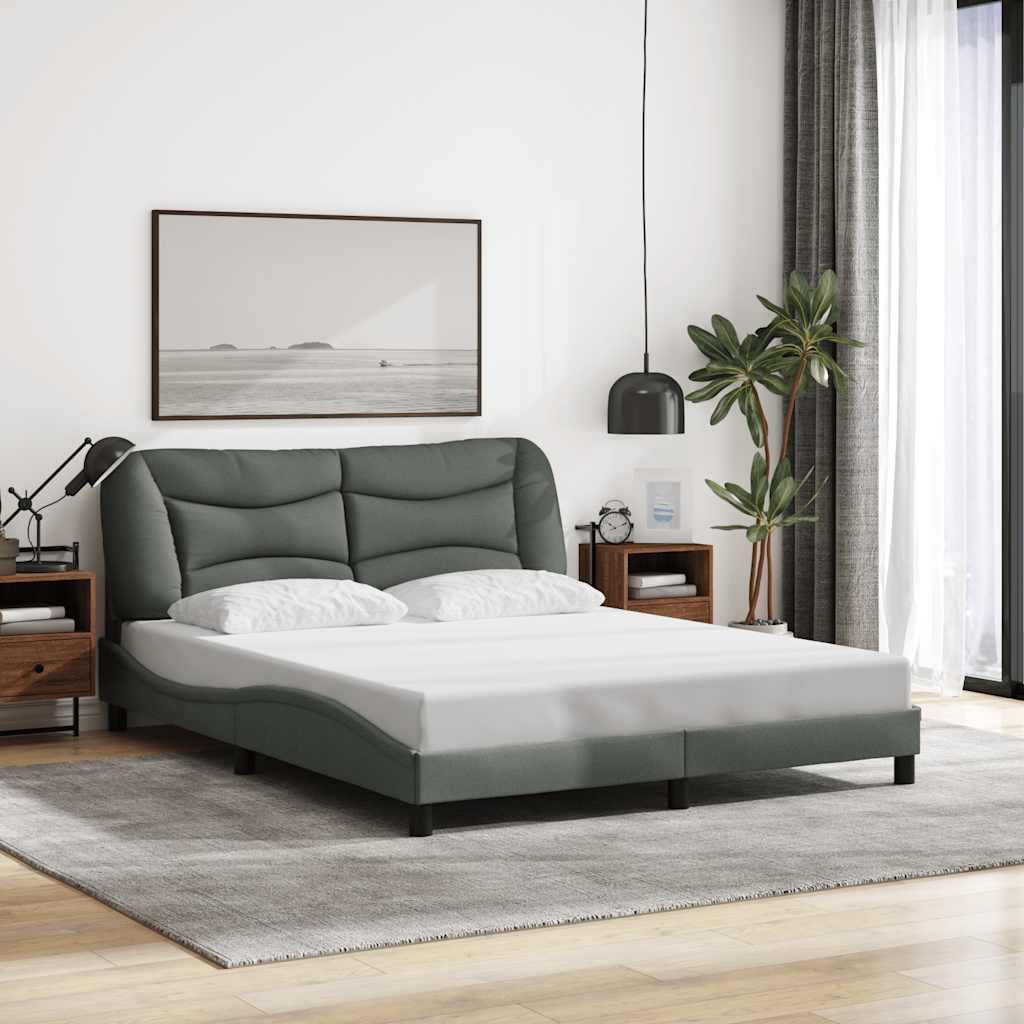vidaXL Bedframe zonder matras "Hvar" 80x200 cm stof lichtgrijs