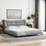 vidaXL Bedframe zonder matras "Hvar" 80x200 cm stof lichtgrijs