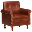 vidaXL Tub Chair Real Leather Black