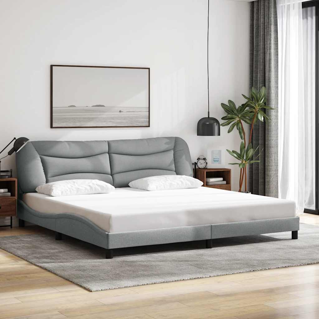 vidaXL Bedframe zonder matras "Hvar" 80x200 cm stof lichtgrijs