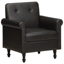 vidaXL Tub Chair Real Leather Black