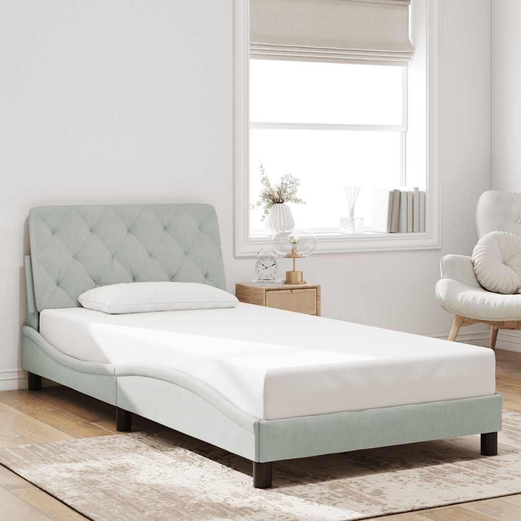 vidaXL Bed Frame without Mattress 80x200 cm Velvet Light Grey