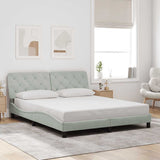 vidaXL Bed Frame without Mattress 80x200 cm Velvet Light Grey