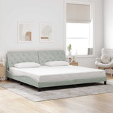 vidaXL Bed Frame without Mattress 80x200 cm Velvet Light Grey