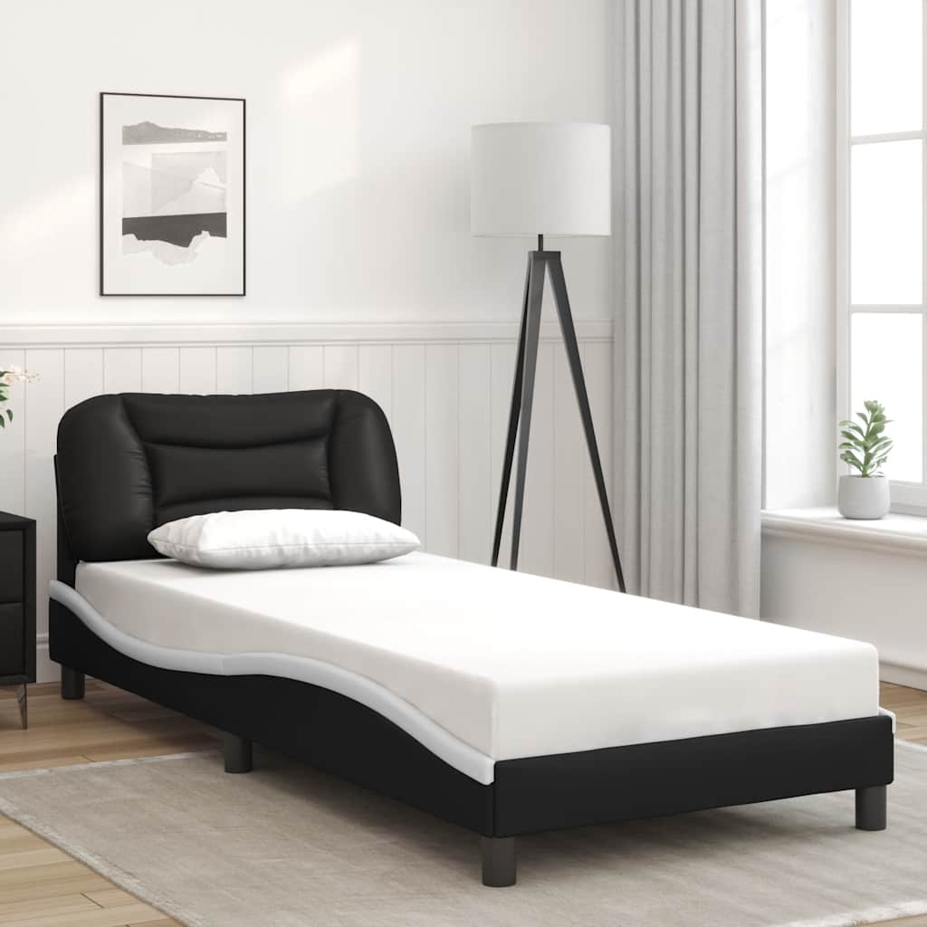 vidaXL Cadre de lit avec matelas "Hvar" noir d'art 80x200 cm