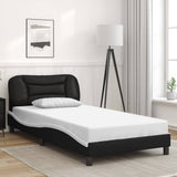 vidaXL Cadre de lit avec matelas "Hvar" noir d'art 80x200 cm