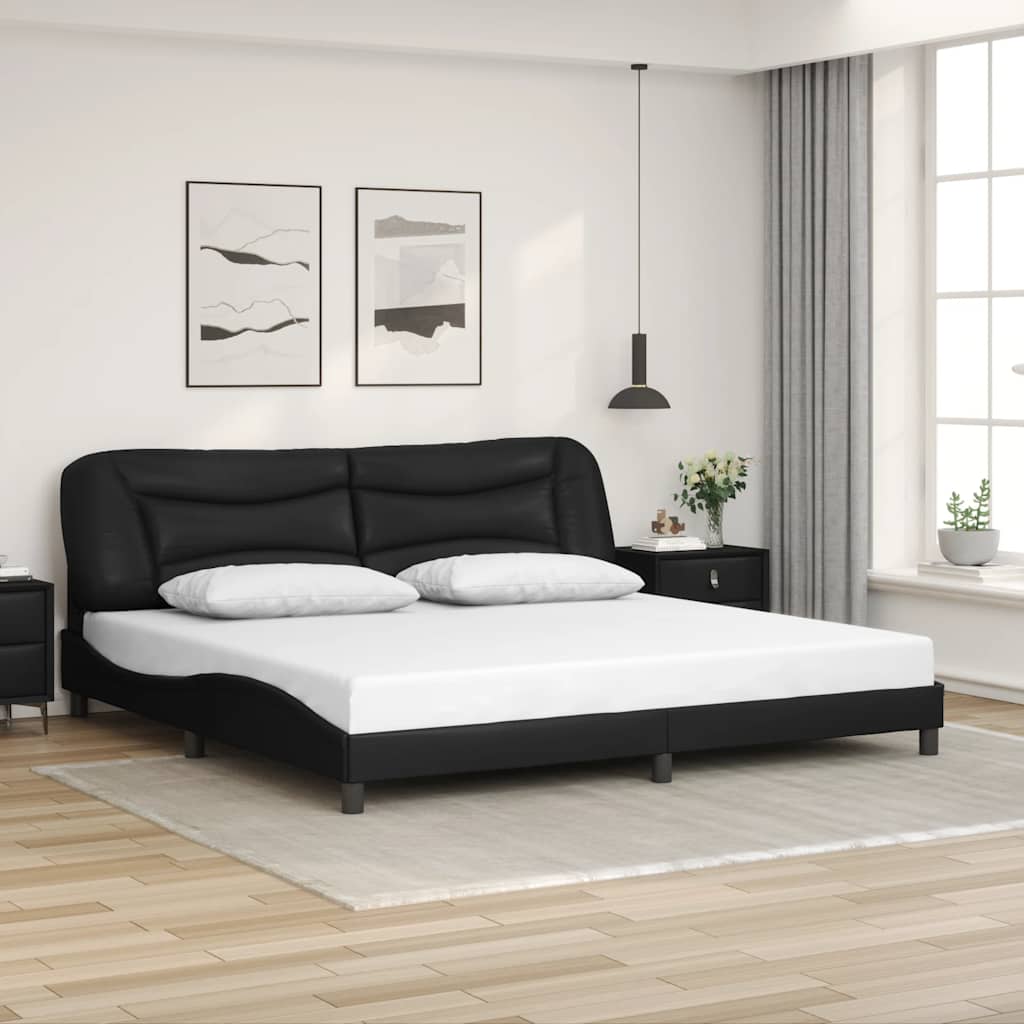 vidaXL Cadre de lit avec matelas "Hvar" noir d'art 80x200 cm