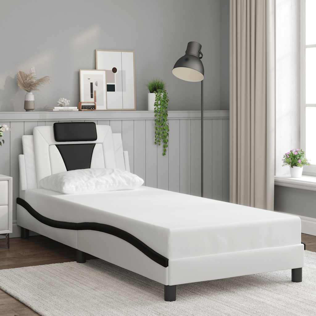 vidaXL Bed Frame "Viana" without Mattress Faux Leather Black 80x200 cm