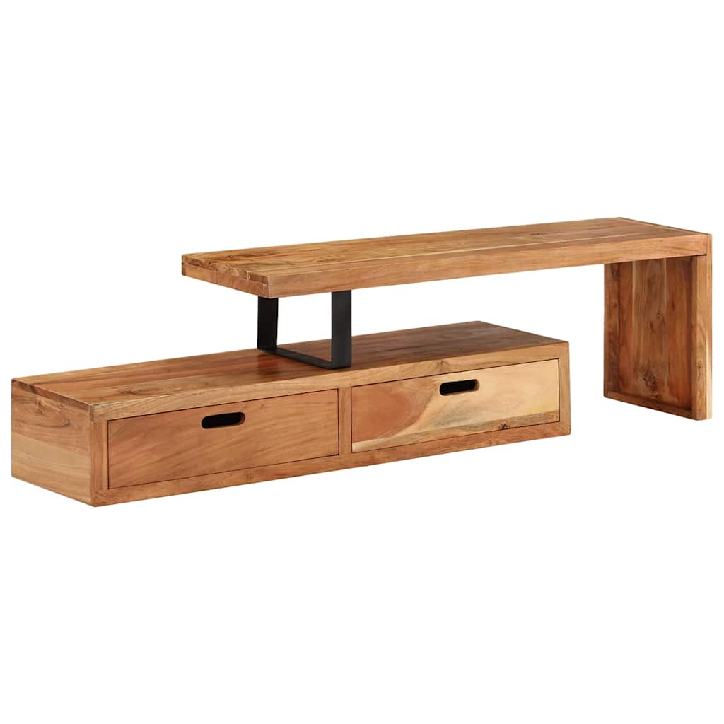 vidaXL Tv-meubel (118-200) x 30 x 40 cm massief hout gerecycled