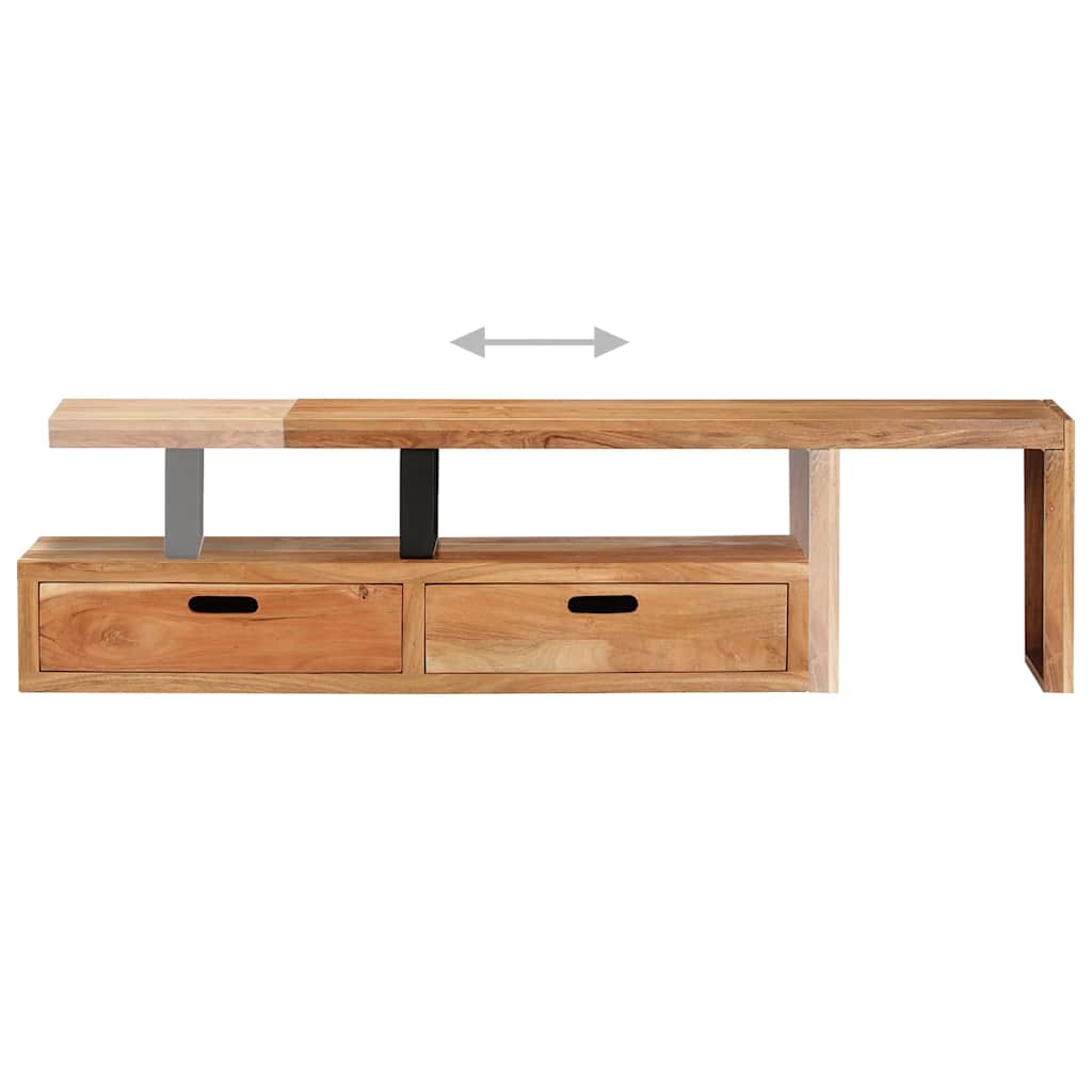 vidaXL Tv-meubel (118-200) x 30 x 40 cm massief hout gerecycled