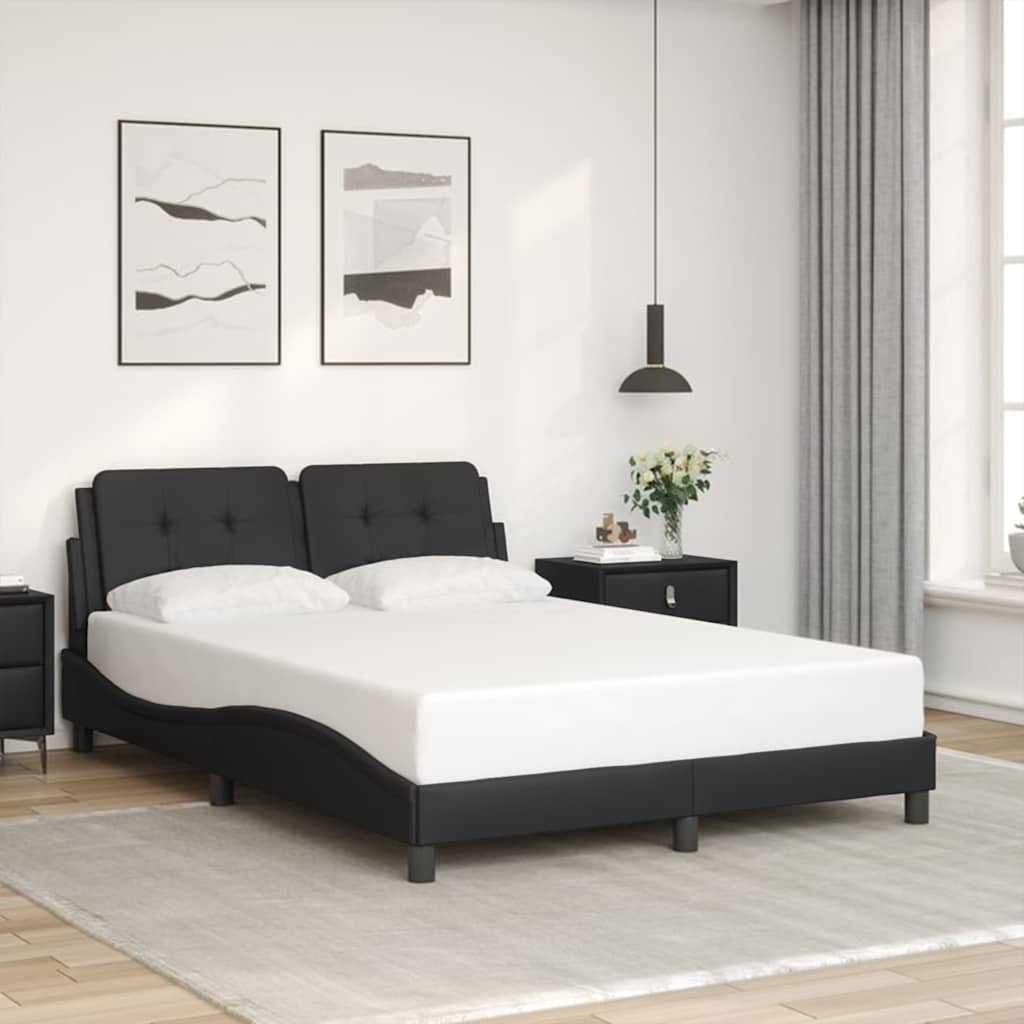 vidaXL Bedframe zonder matras "Zadar" kunstleer zwart 80x200 cm