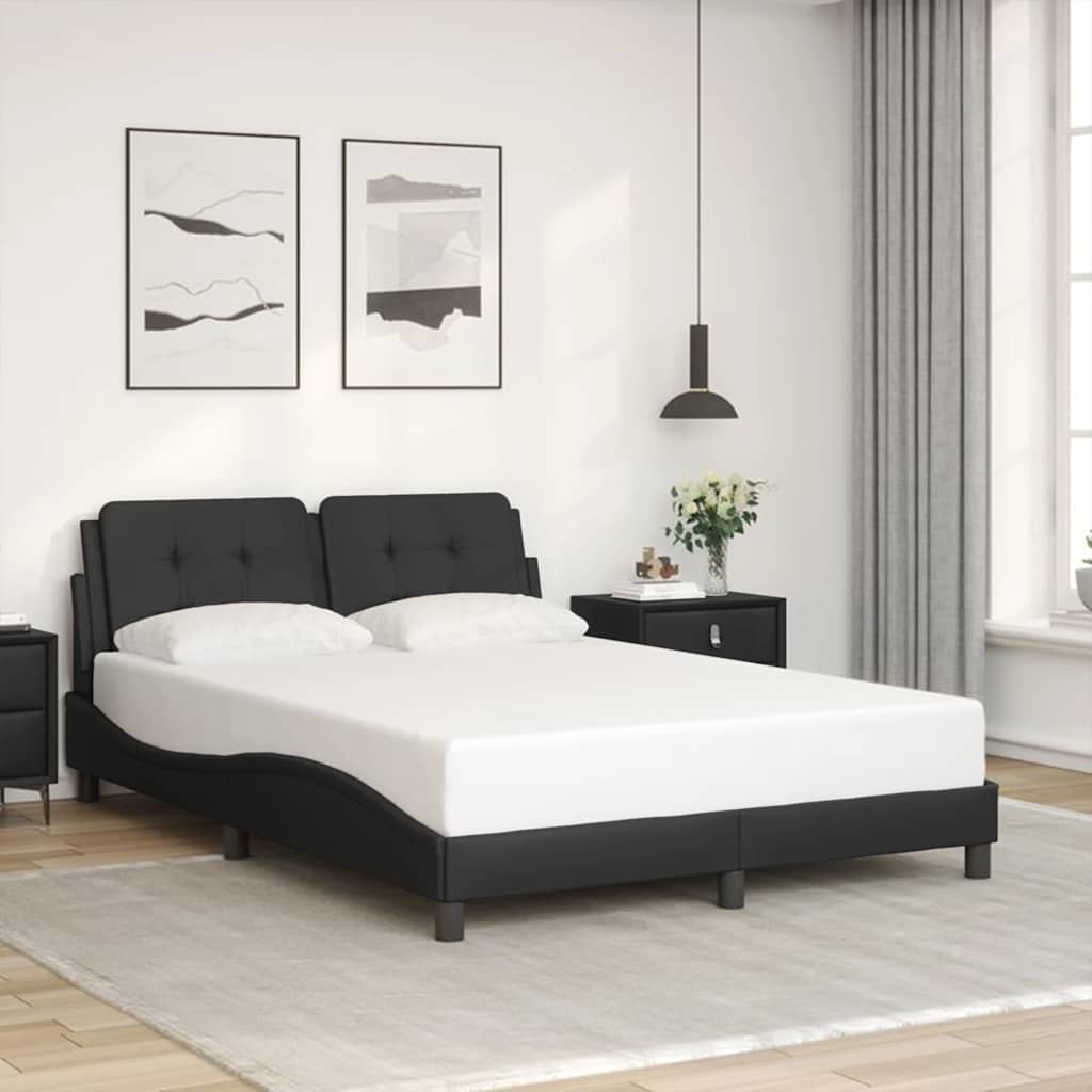 vidaXL Bedframe zonder matras "Zadar" kunstleer zwart 80x200 cm