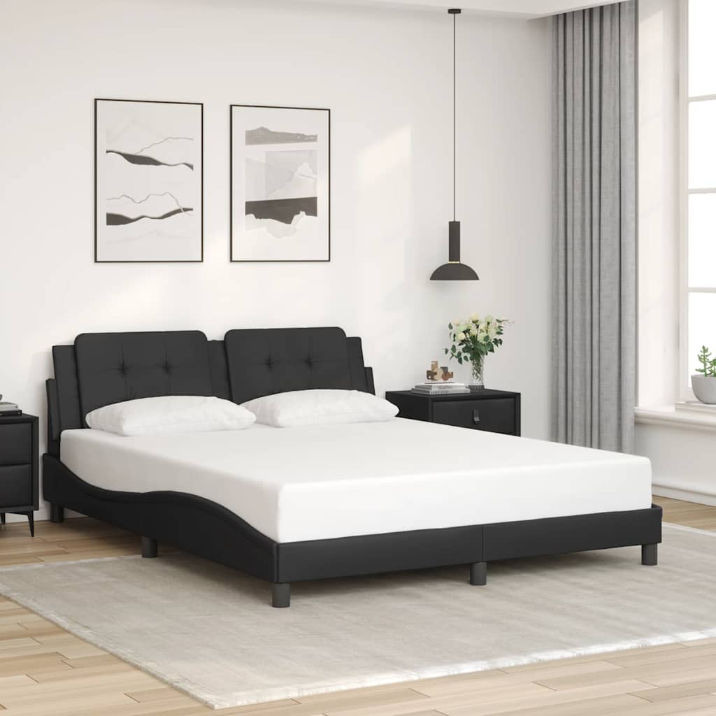 vidaXL Bedframe zonder matras "Zadar" kunstleer zwart 80x200 cm